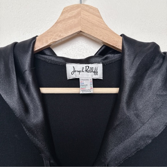 Joseph Ribkoff Womens 4 Vintage Goth Hooded Zip Pocket Long Dress Jacket - Picture 9 of 14